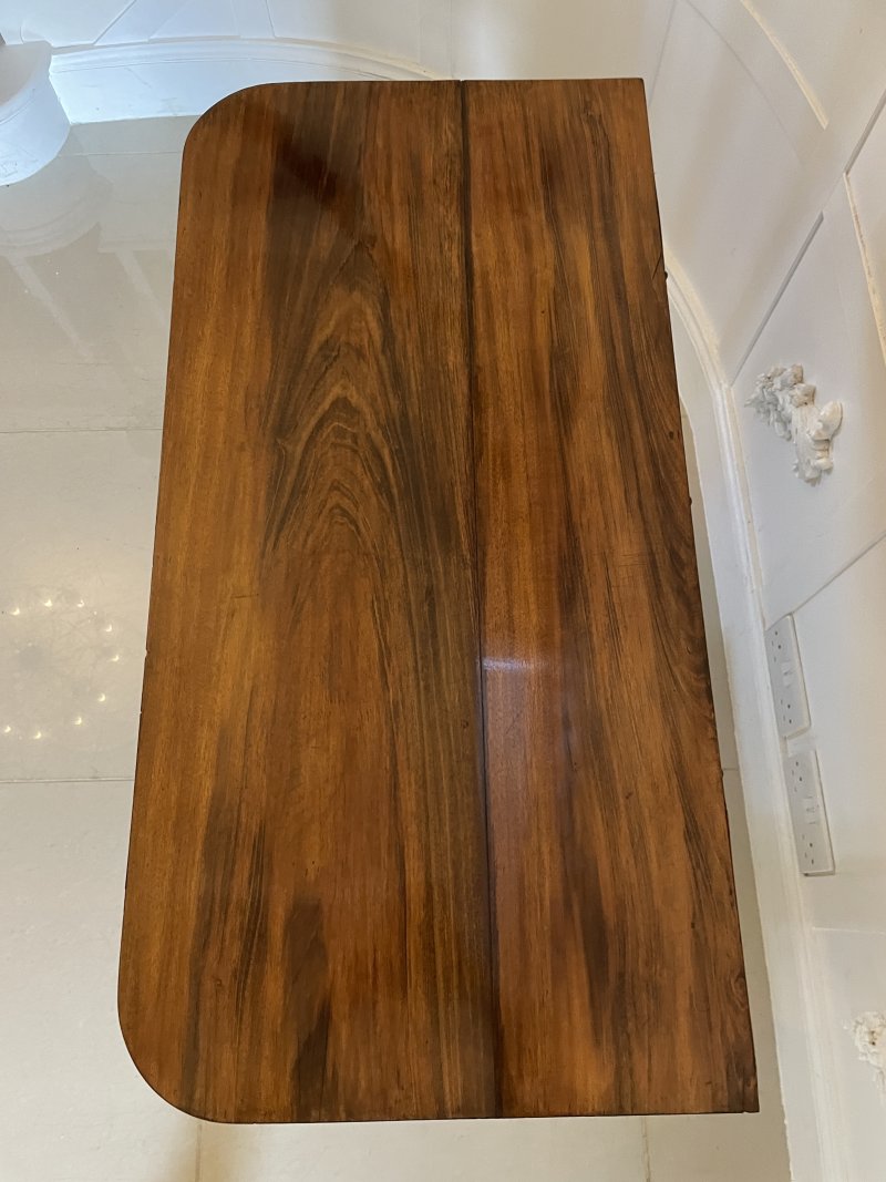 Antique Victorian Quality Carved Rosewood Card/Console Table - Image 7